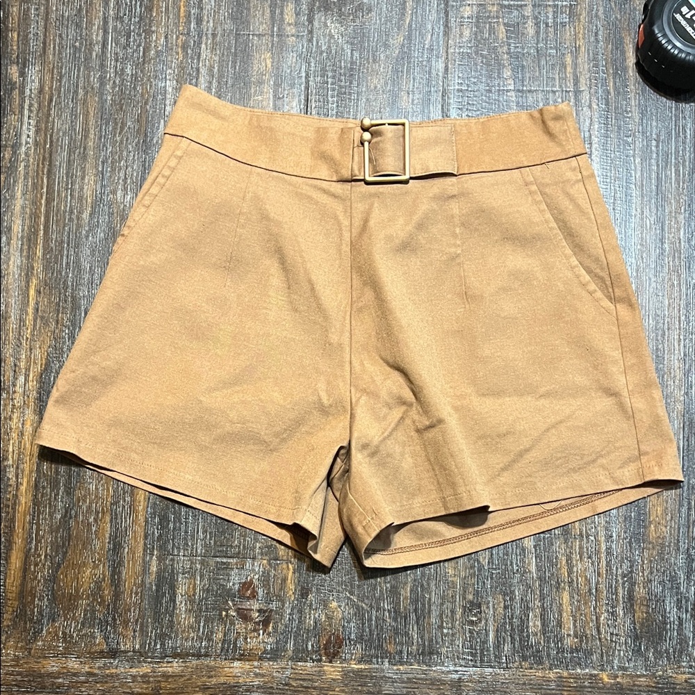Zara High Waist Tan Shorts